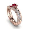 Delicate Ruby Bridal Set - Karen No. 11