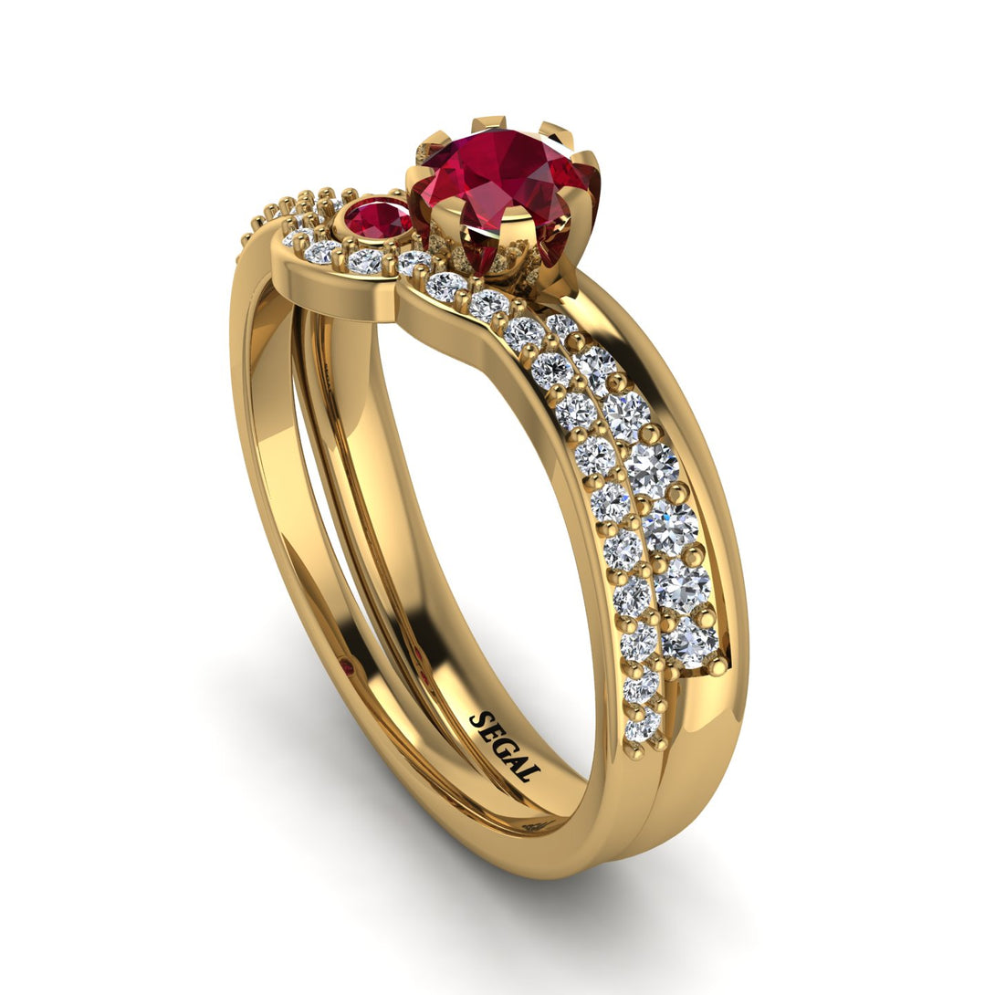 Delicate Ruby Bridal Set - Karen No. 10