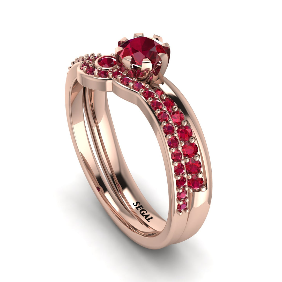 Delicate Ruby Bridal Set - Karen No. 56