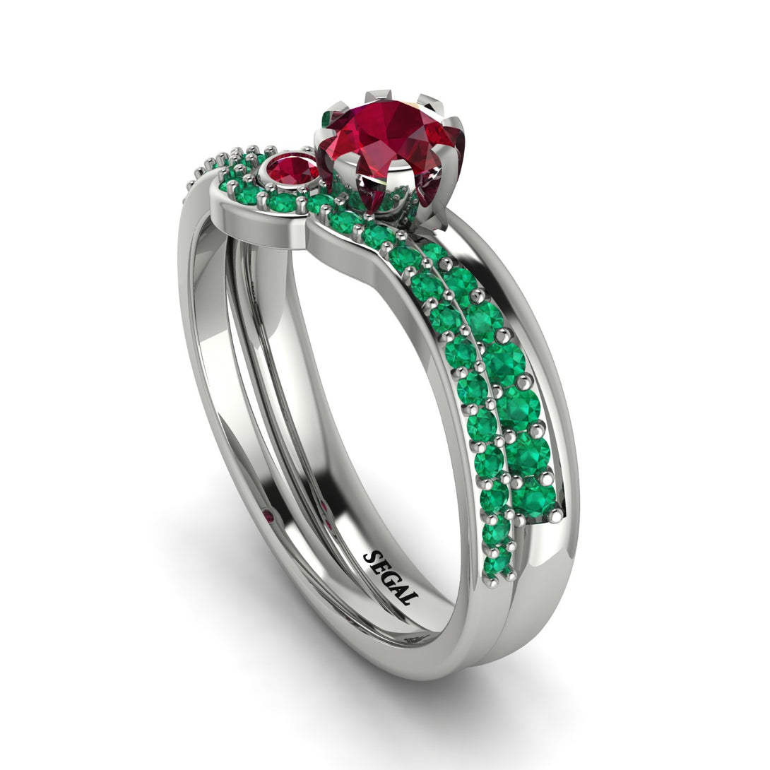 Delicate Ruby Bridal Set - Karen No. 27