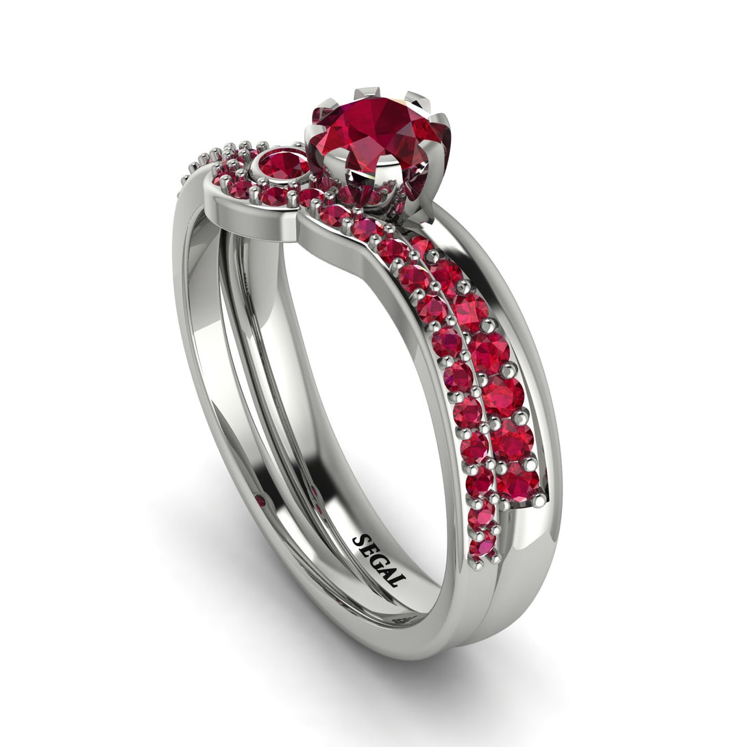 Delicate Ruby Bridal Set - Karen No. 57