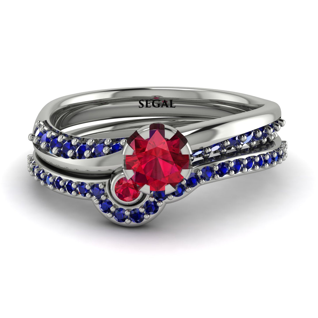 Delicate Ruby Bridal Set - Karen No. 72