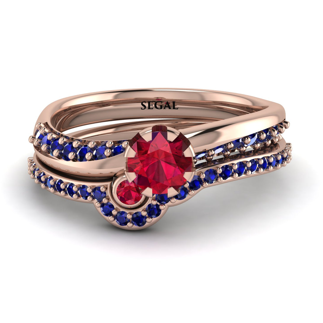 Delicate Ruby Bridal Set - Karen No. 71