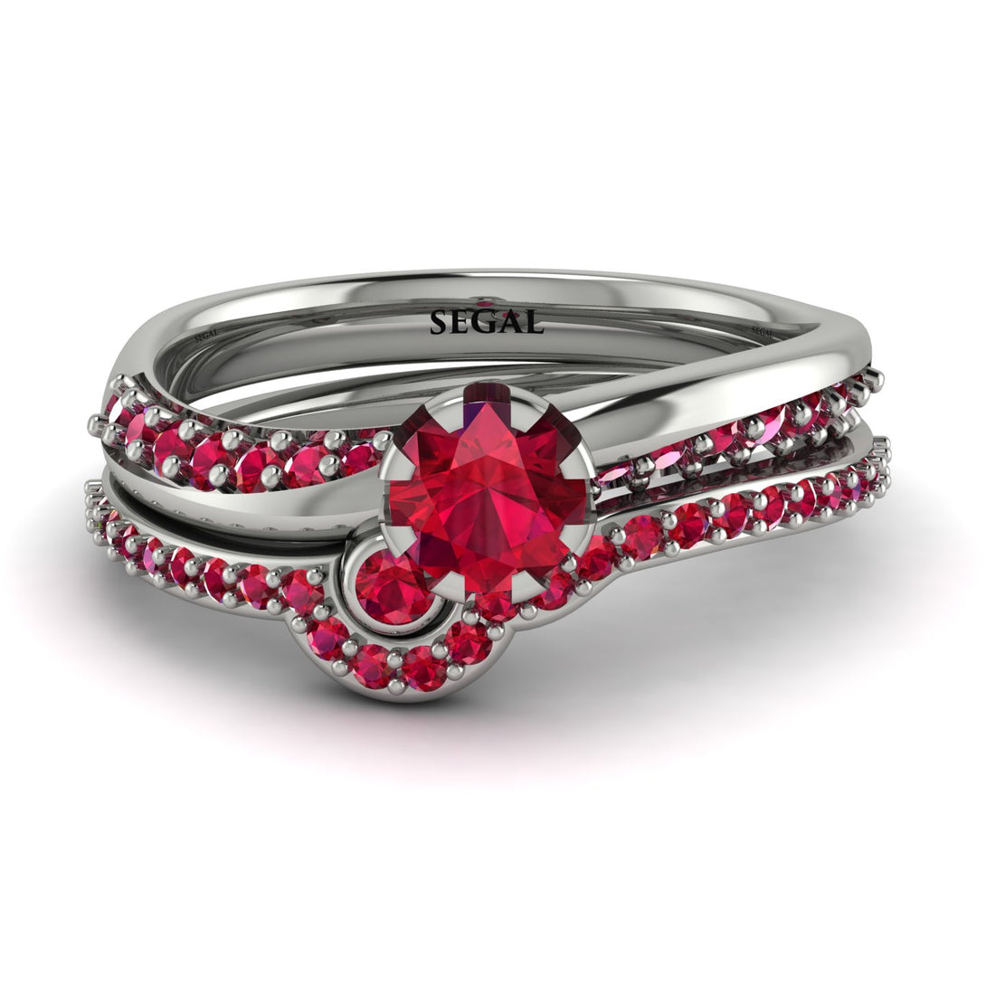 Delicate Ruby Bridal Set - Karen No. 57