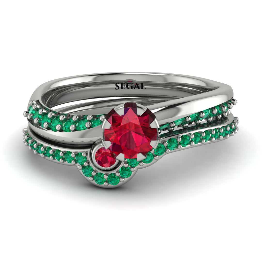 Delicate Ruby Bridal Set - Karen No. 27