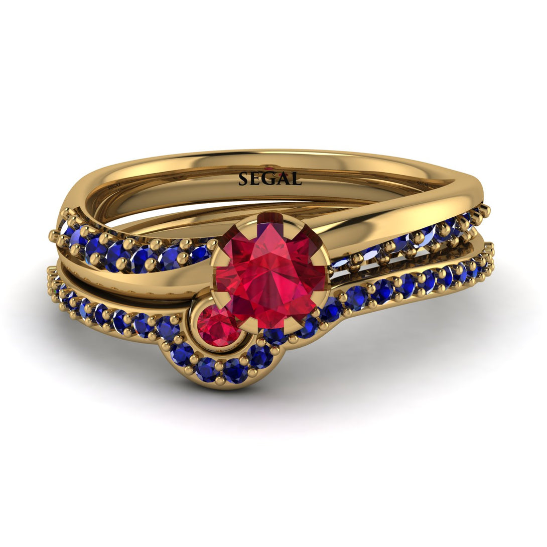 Delicate Ruby Bridal Set - Karen No. 70