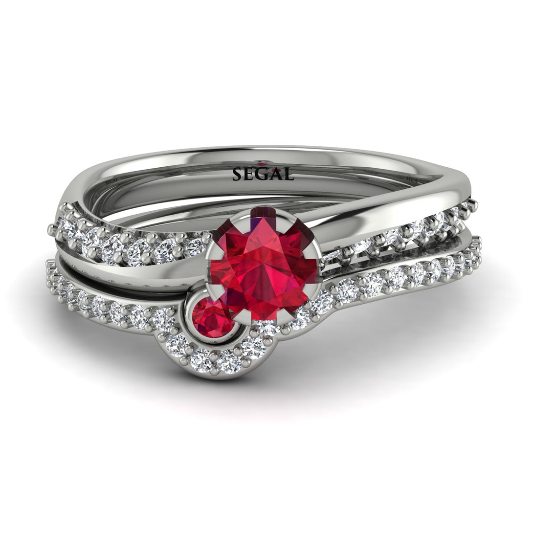 Delicate Ruby Bridal Set - Karen No. 12