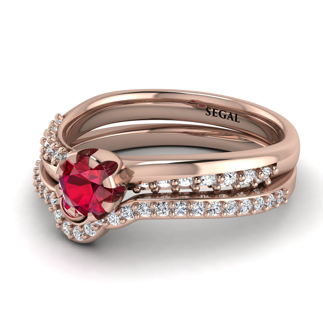 Delicate Ruby Bridal Set - Karen No. 11