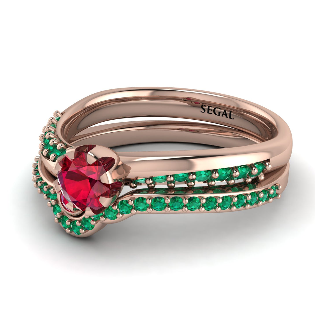 Delicate Ruby Bridal Set - Karen No. 26