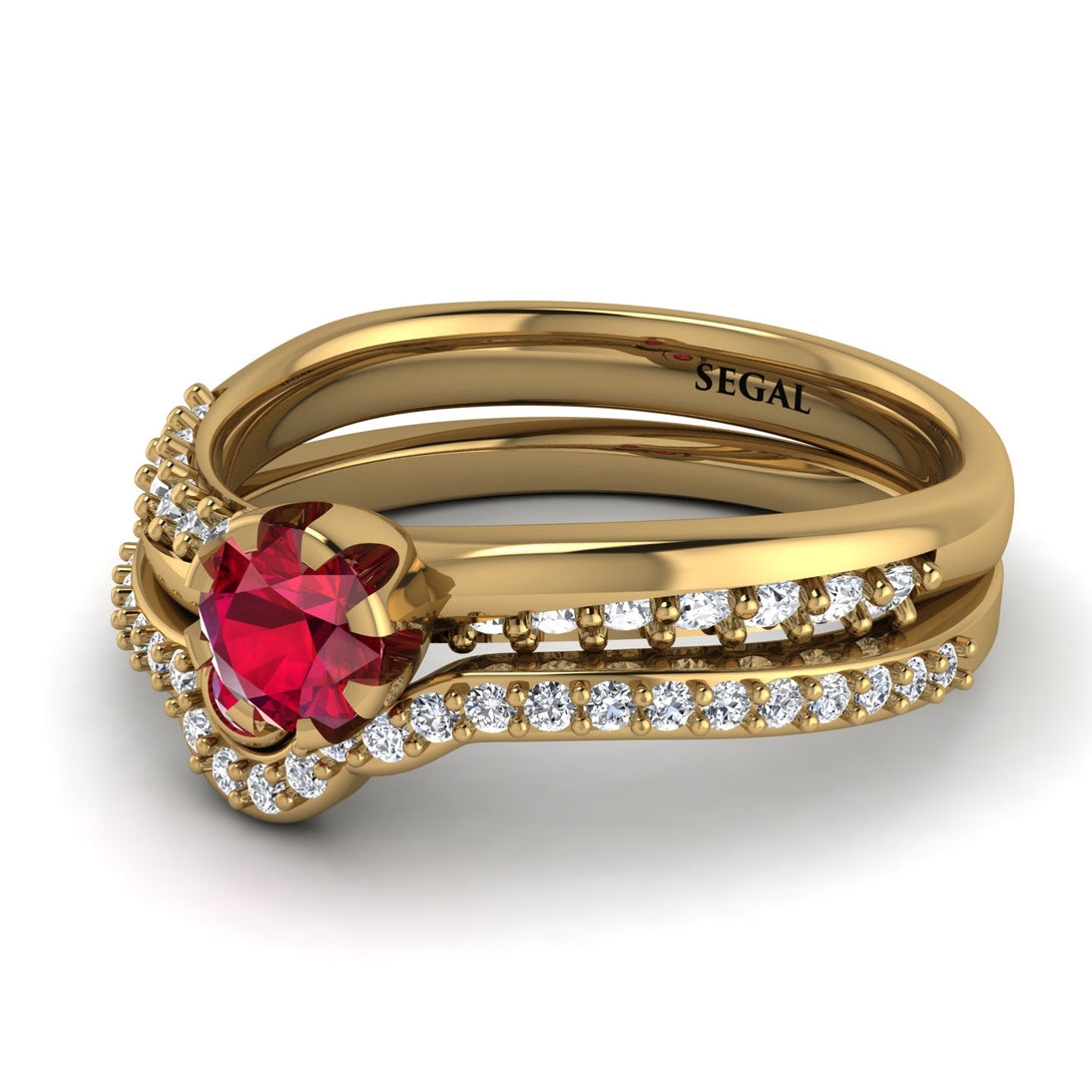 Delicate Ruby Bridal Set - Karen No. 10