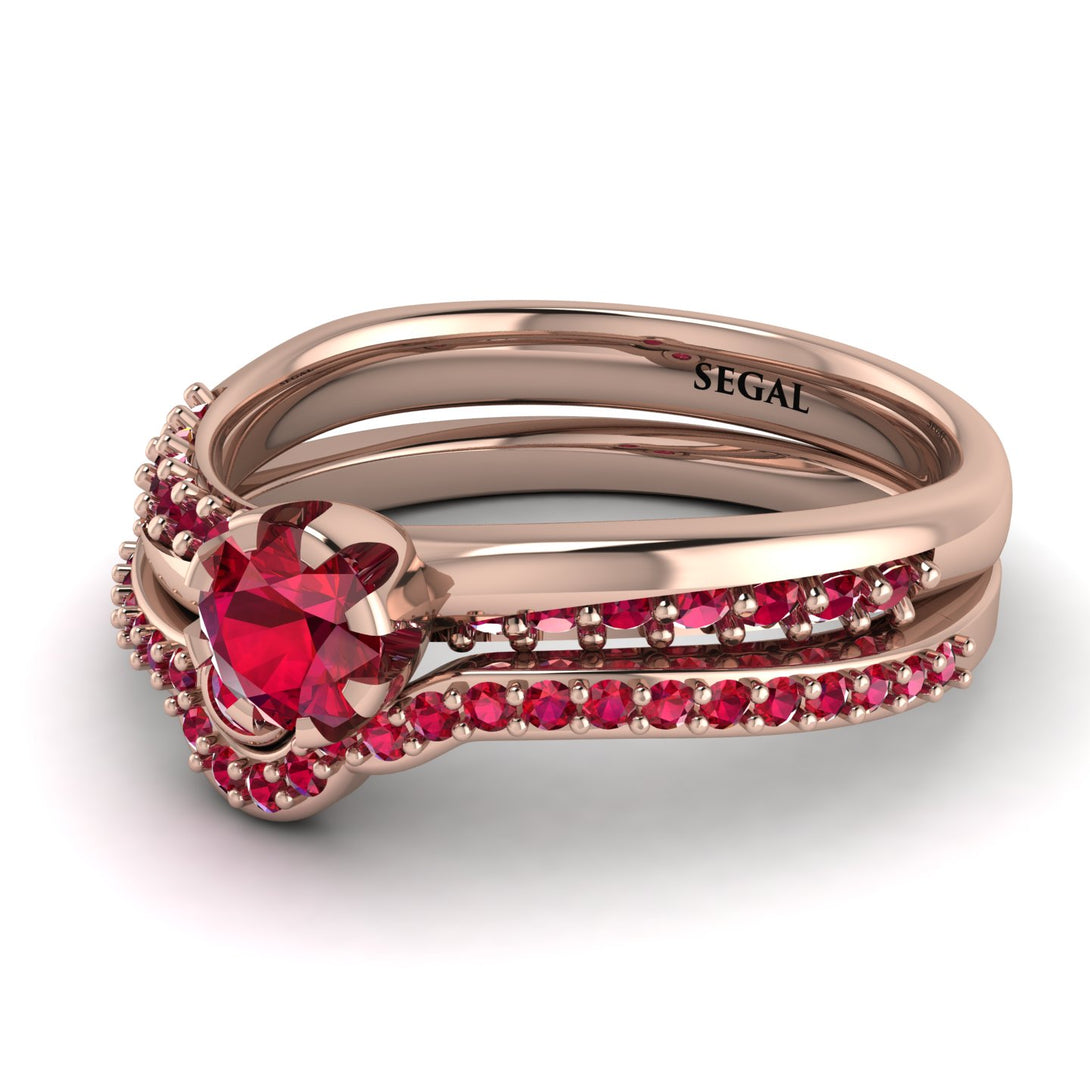 Delicate Ruby Bridal Set - Karen No. 56