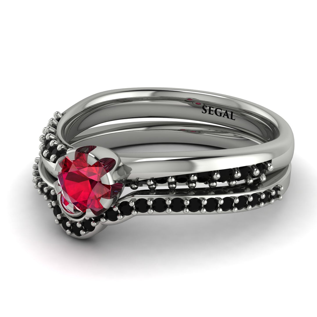 Delicate Ruby Bridal Set - Karen No. 42