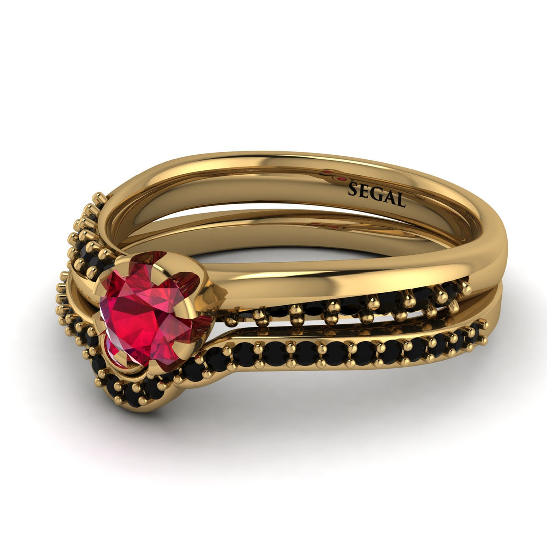 Delicate Ruby Bridal Set - Karen No. 40