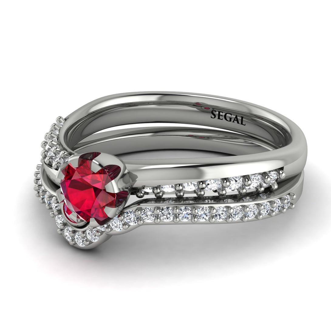 Delicate Ruby Bridal Set - Karen No. 12