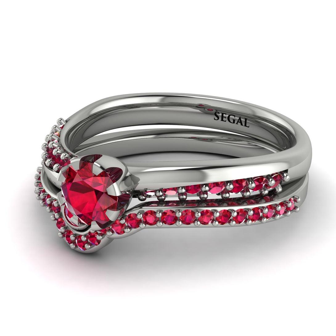 Delicate Ruby Bridal Set - Karen No. 57