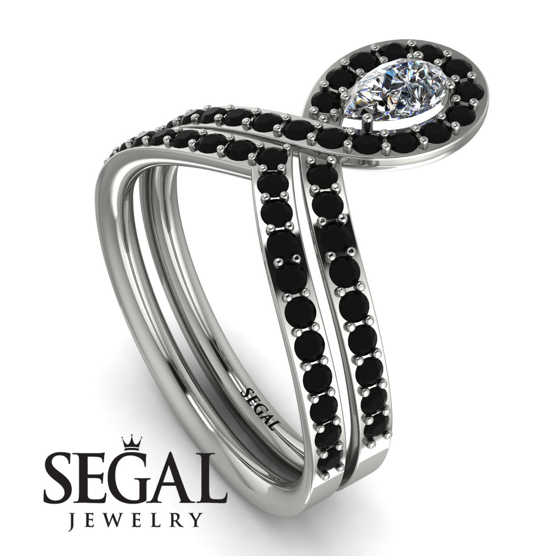 Diamond Pear Shape Stacking Bridal Set - Emilia No. 33