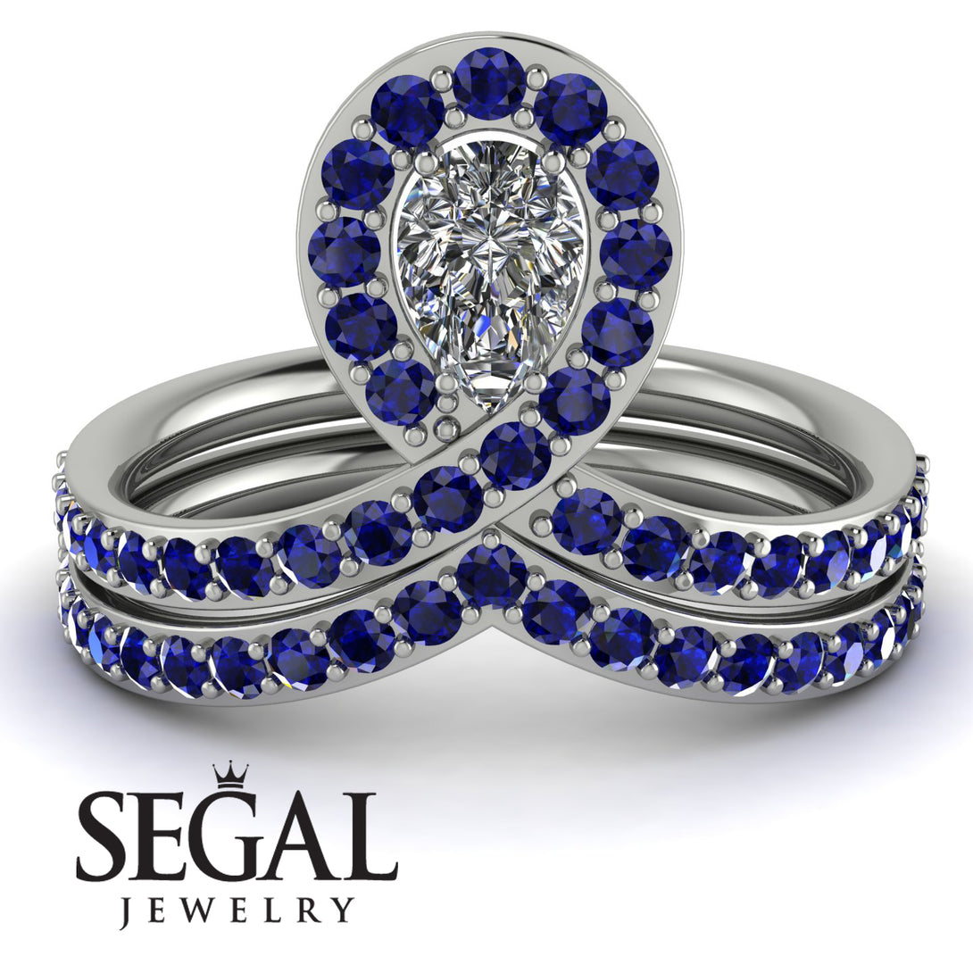 Diamond Pear Shape Stacking Bridal Set - Emilia No. 63