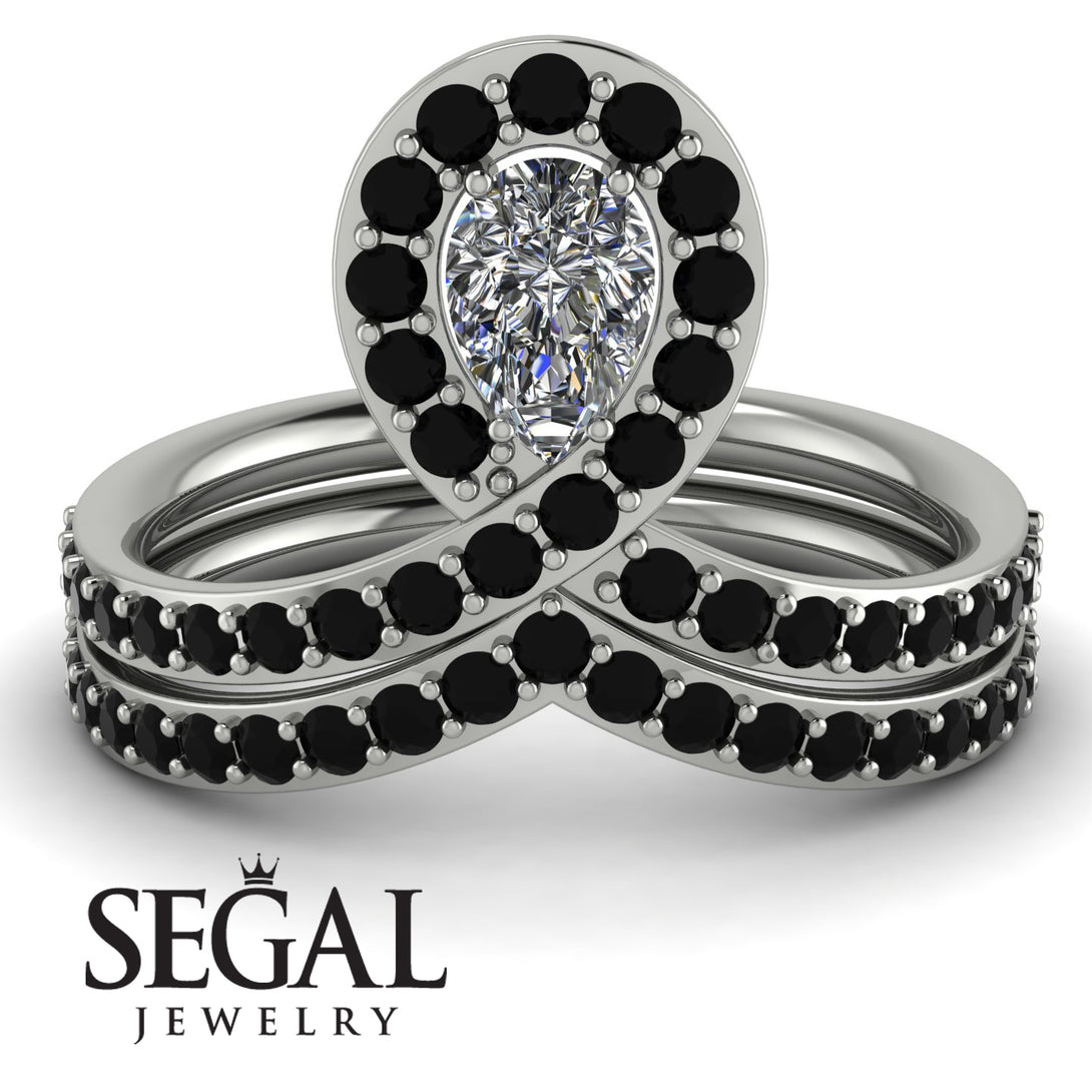 Diamond Pear Shape Stacking Bridal Set - Emilia No. 33