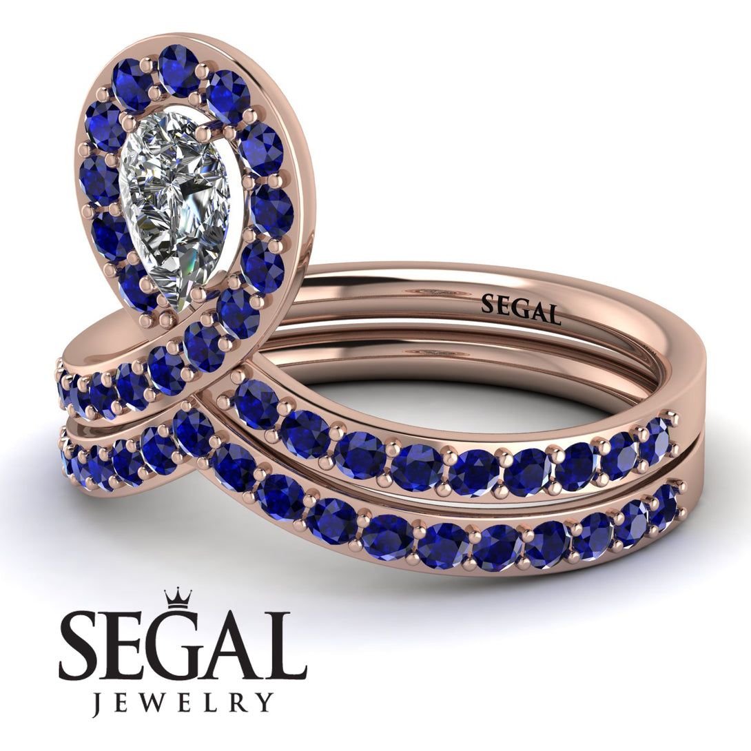 Diamond Pear Shape Stacking Bridal Set - Emilia No. 62