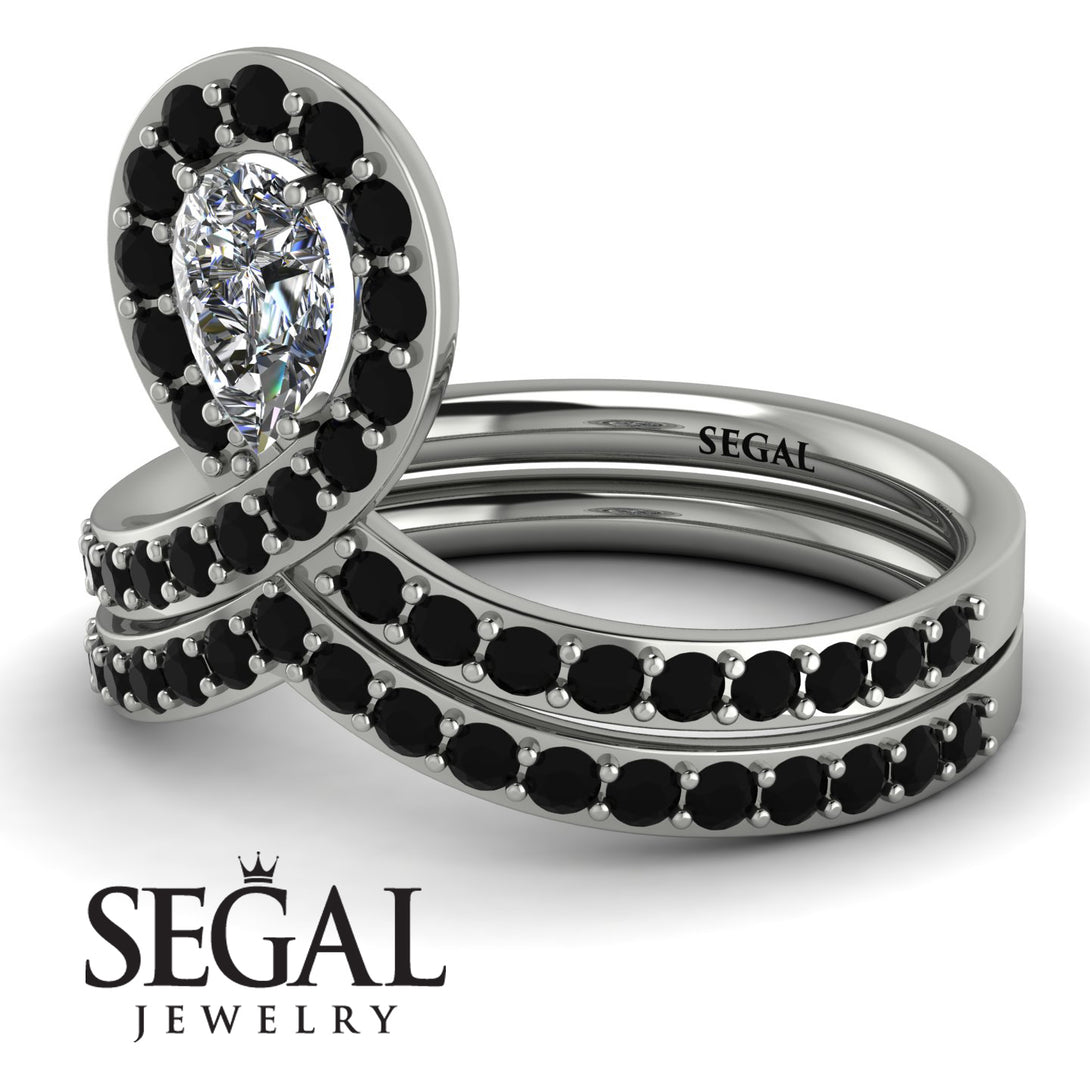 Diamond Pear Shape Stacking Bridal Set - Emilia No. 33