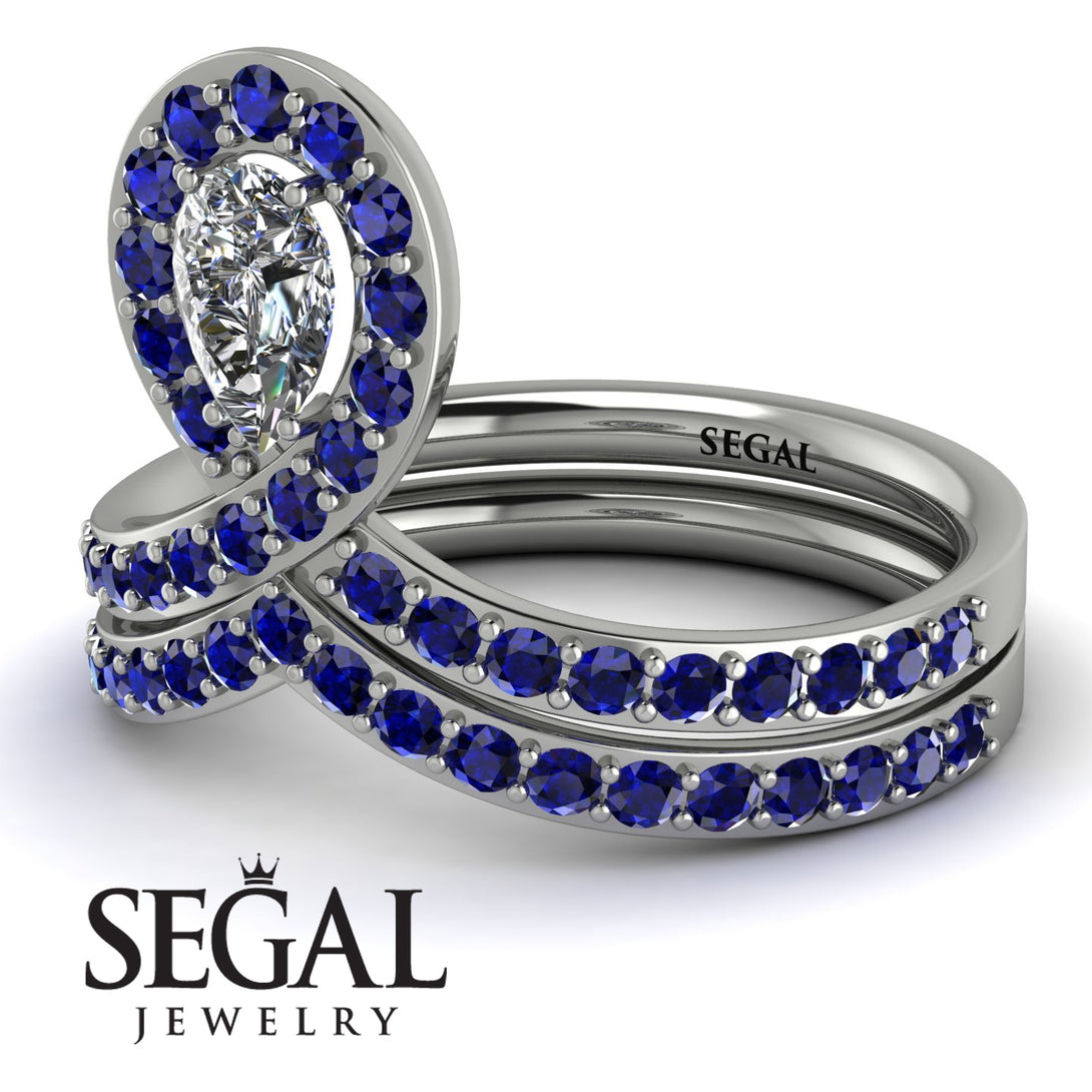 Diamond Pear Shape Stacking Bridal Set - Emilia No. 63