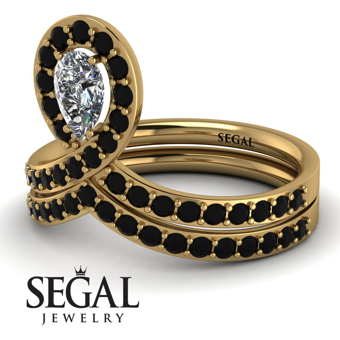 Diamond Pear Shape Stacking Bridal Set - Emilia No. 31