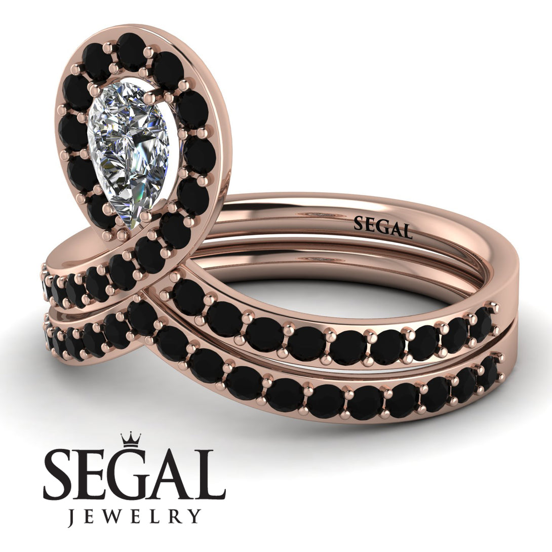 Diamond Pear Shape Stacking Bridal Set - Emilia No. 32