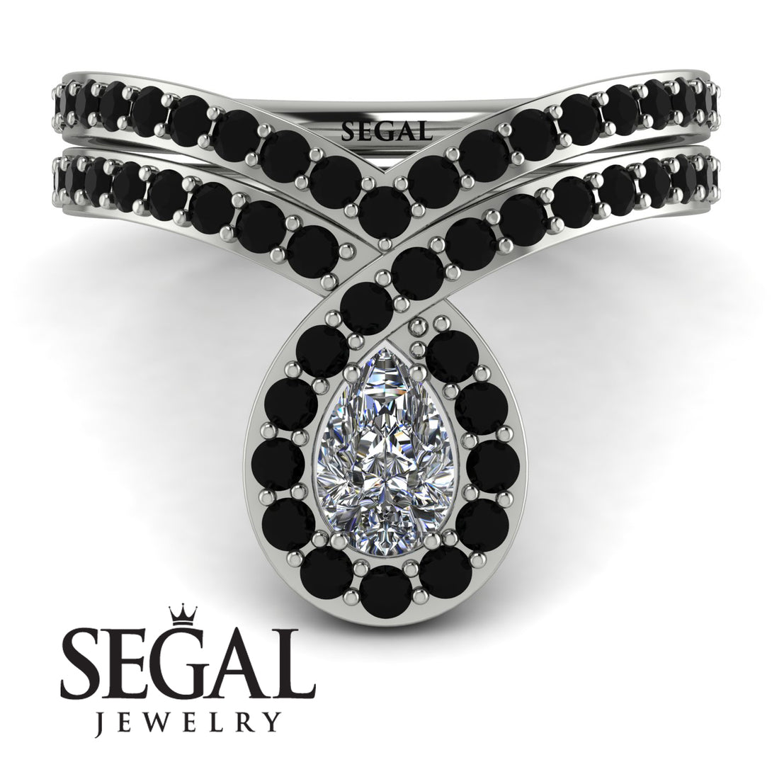 Diamond Pear Shape Stacking Bridal Set - Emilia No. 33