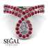 Diamond Pear Shape Stacking Bridal Set - Emilia No. 48