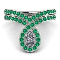 Diamond Pear Shape Stacking Bridal Set - Emilia No. 18 image 1