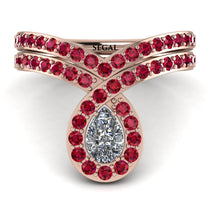 Diamond Pear Shape Stacking Bridal Set - Emilia No. 47 image 1