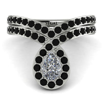 Diamond Pear Shape Stacking Bridal Set - Emilia No. 33 image 1