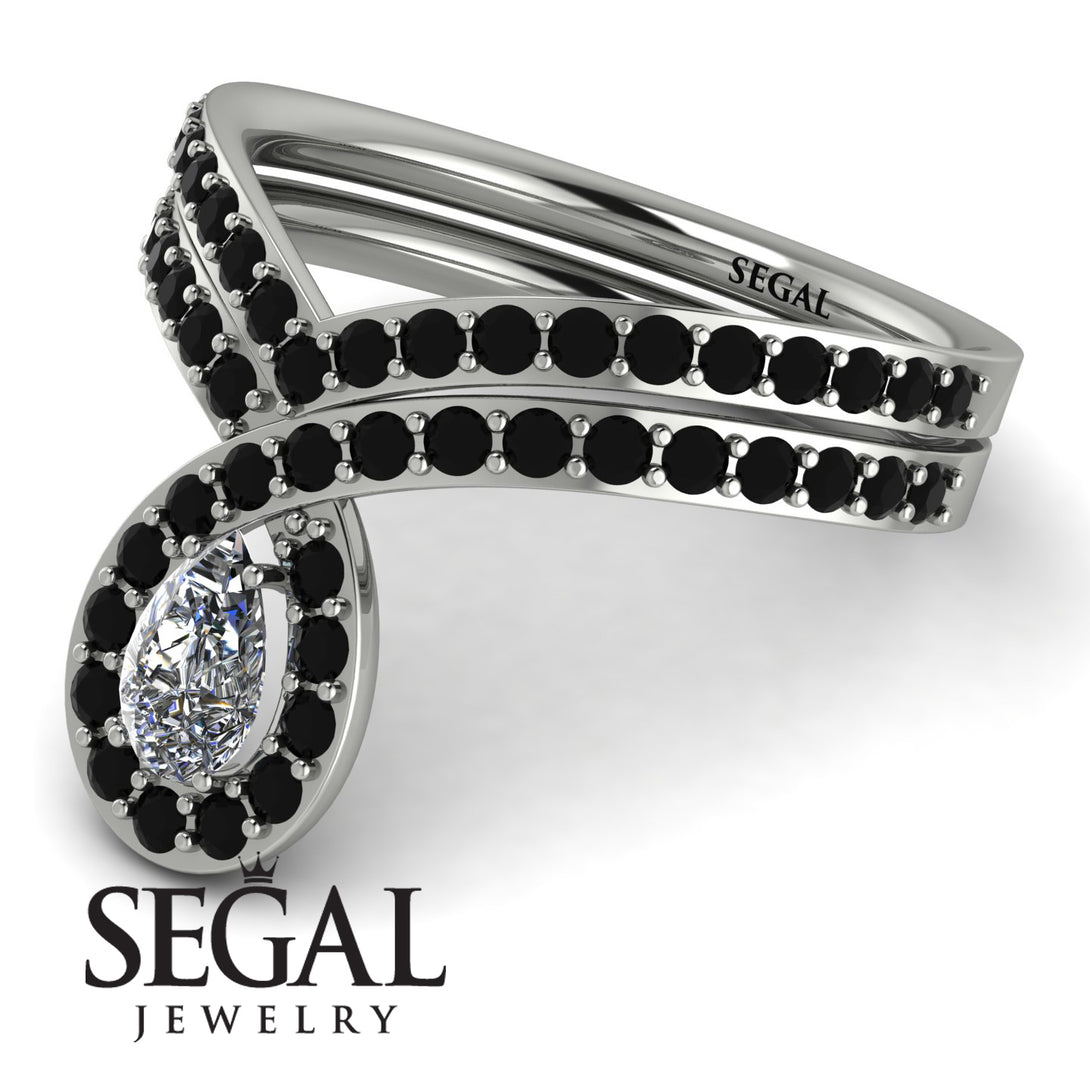 Diamond Pear Shape Stacking Bridal Set - Emilia No. 33