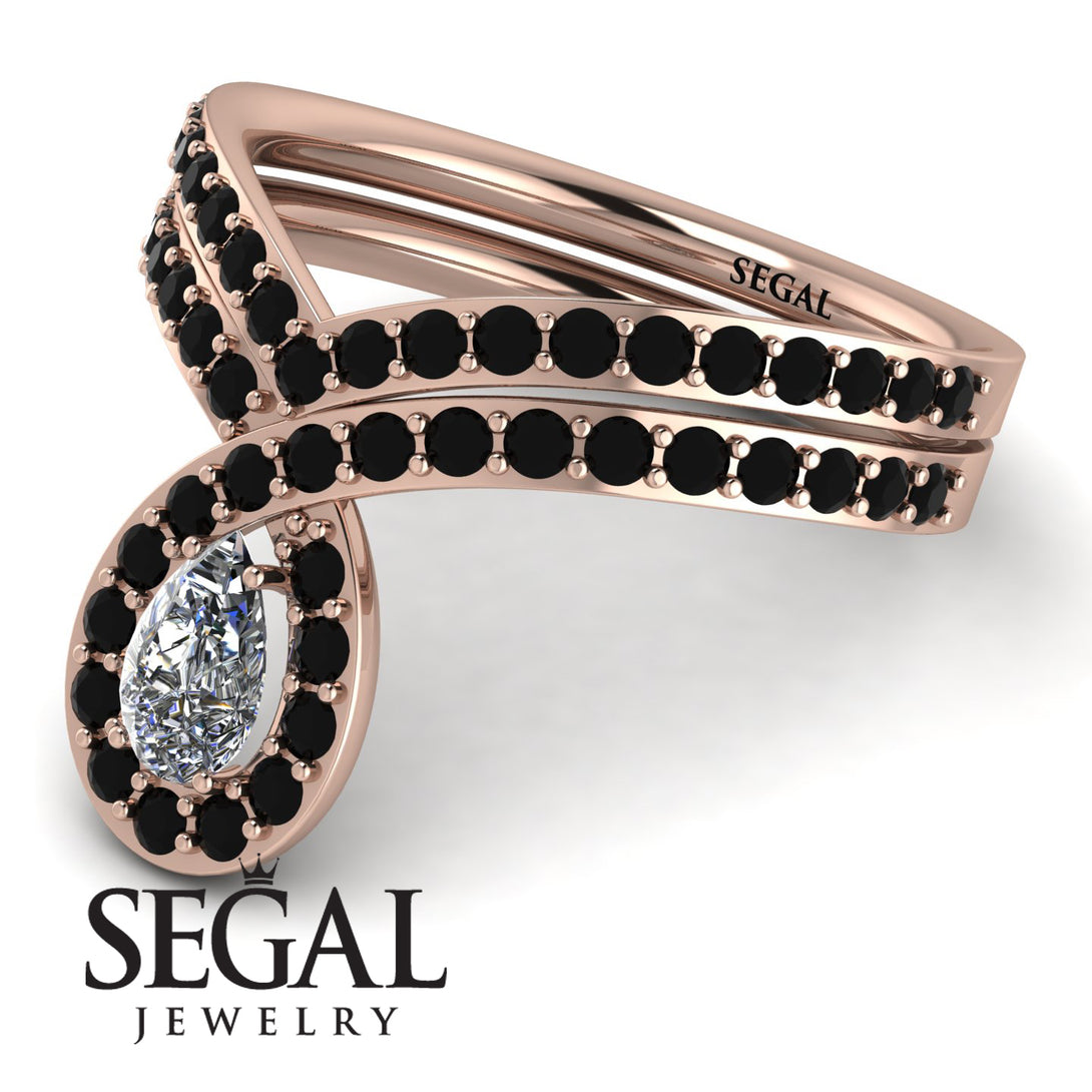 Diamond Pear Shape Stacking Bridal Set - Emilia No. 32
