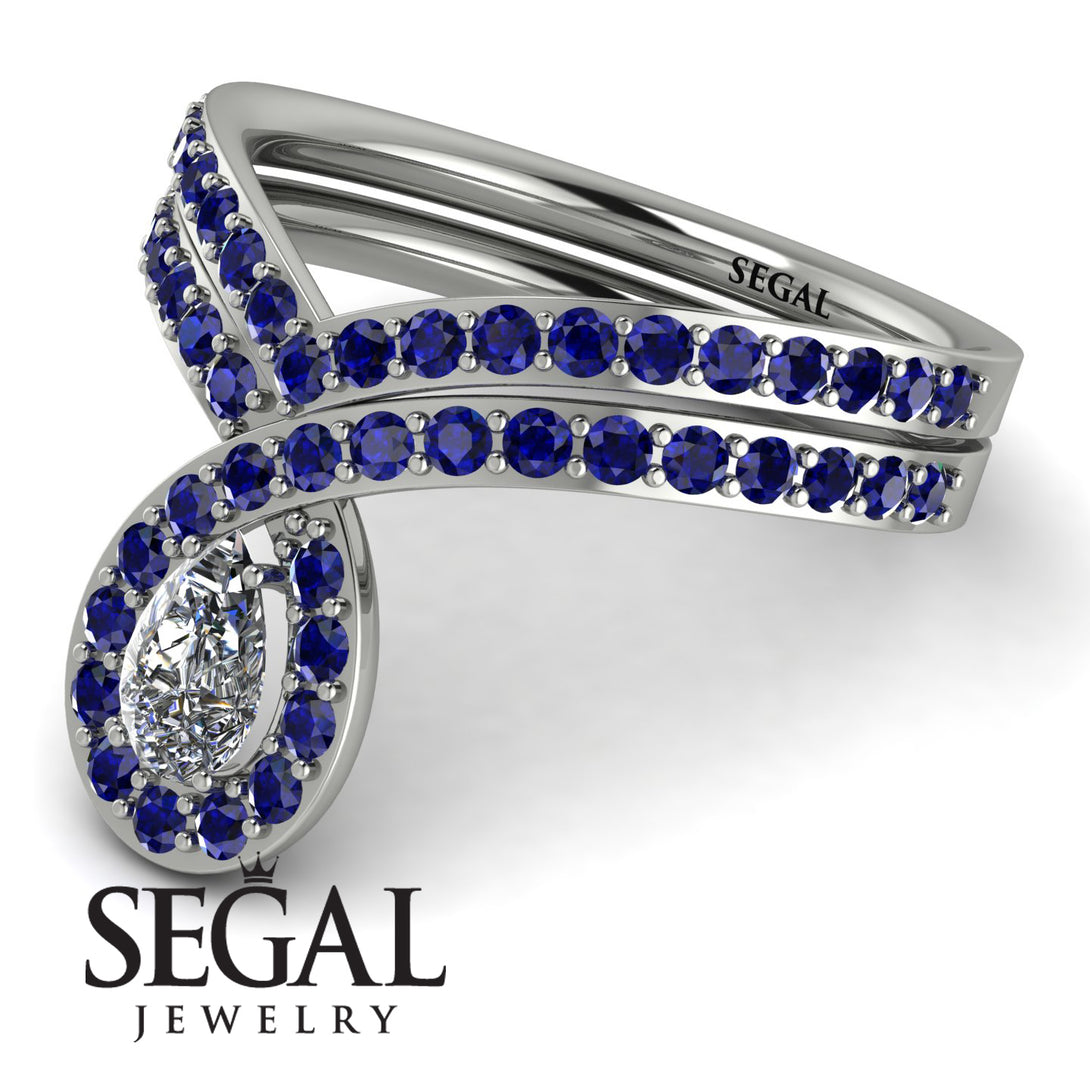 Diamond Pear Shape Stacking Bridal Set - Emilia No. 63
