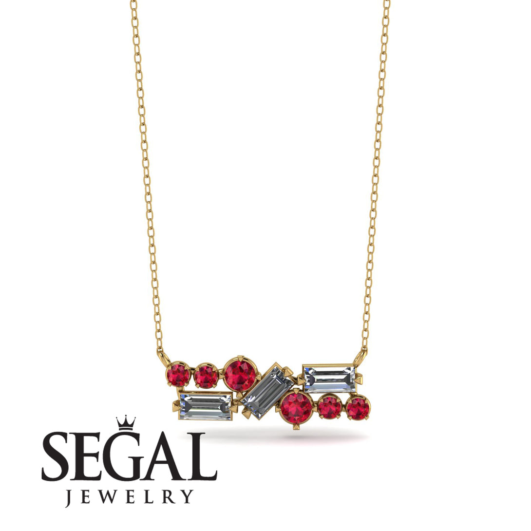 Diamond Baguette Necklace Mix - Kinley No. 10