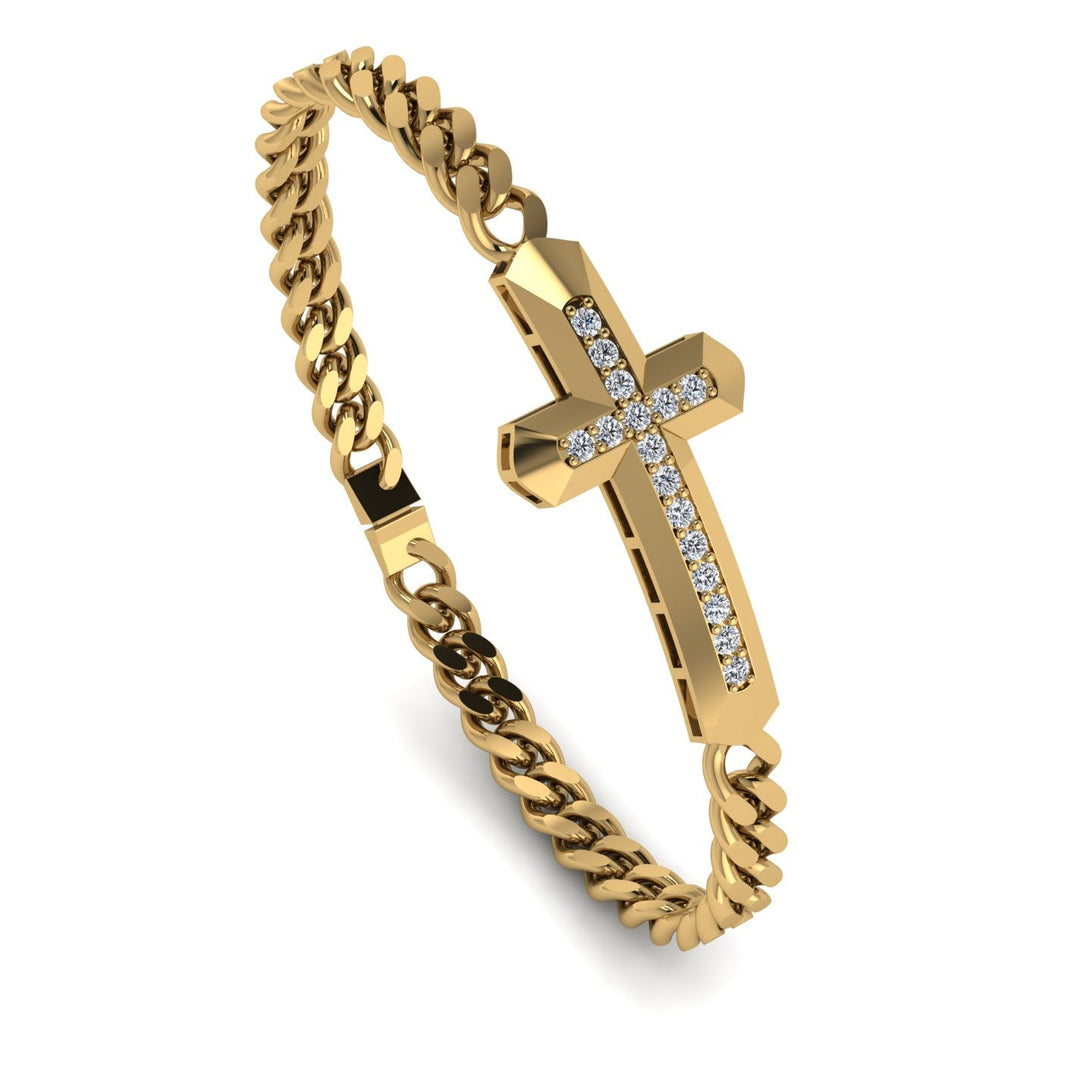 Diamond Cross Men Chain Bracelet - Nicholas No. 1