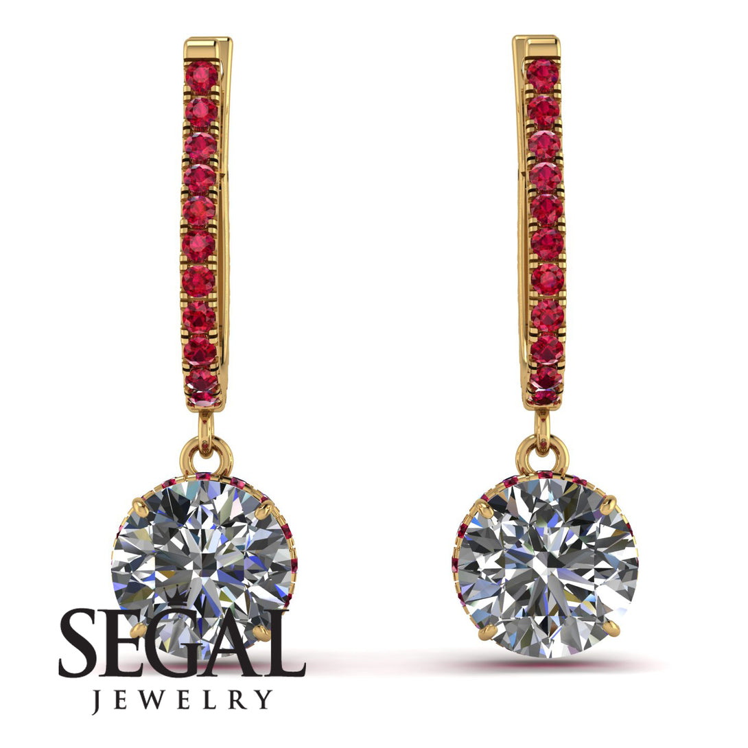 Diamond Dangle Earrings With Hidden Halo - Adaline No. 46