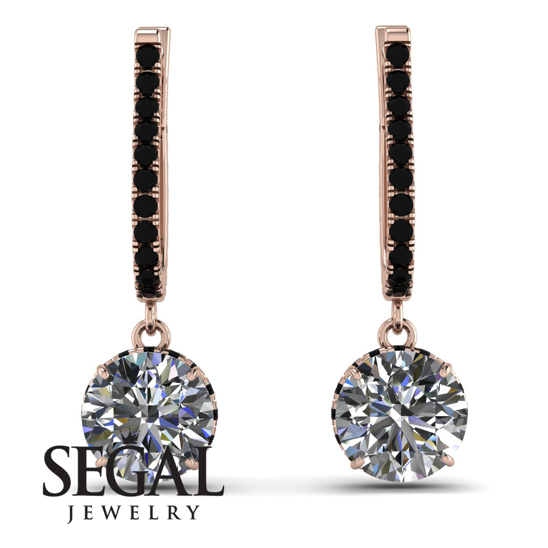 Diamond Dangle Earrings With Hidden Halo - Adaline No. 32