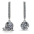 Diamond Dangle Earrings With Hidden Halo - Adaline No. 3