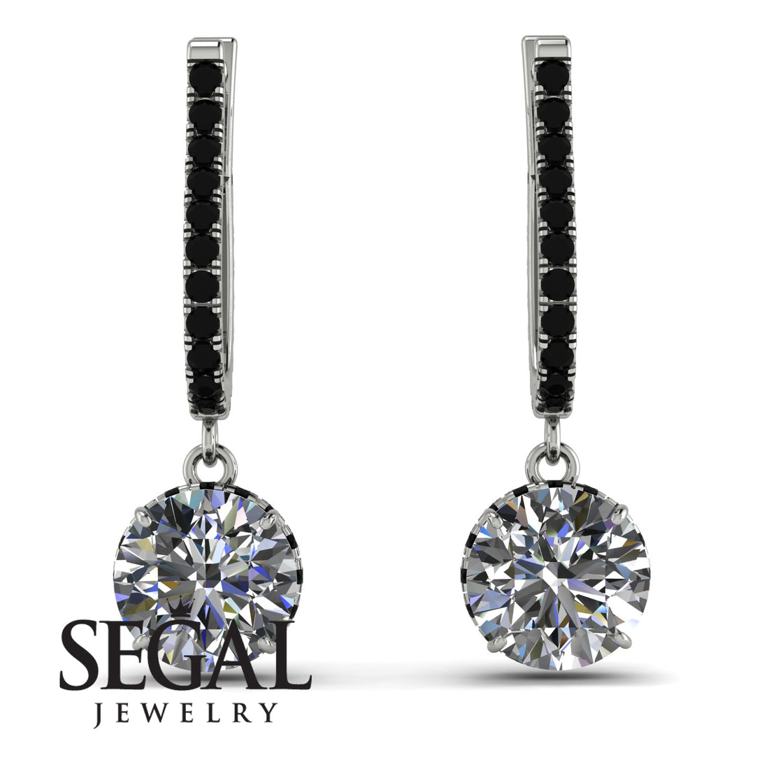 Diamond Dangle Earrings With Hidden Halo - Adaline No. 33