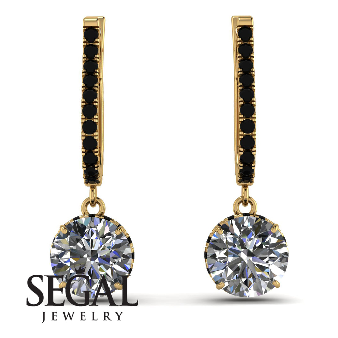 Diamond Dangle Earrings With Hidden Halo - Adaline No. 31