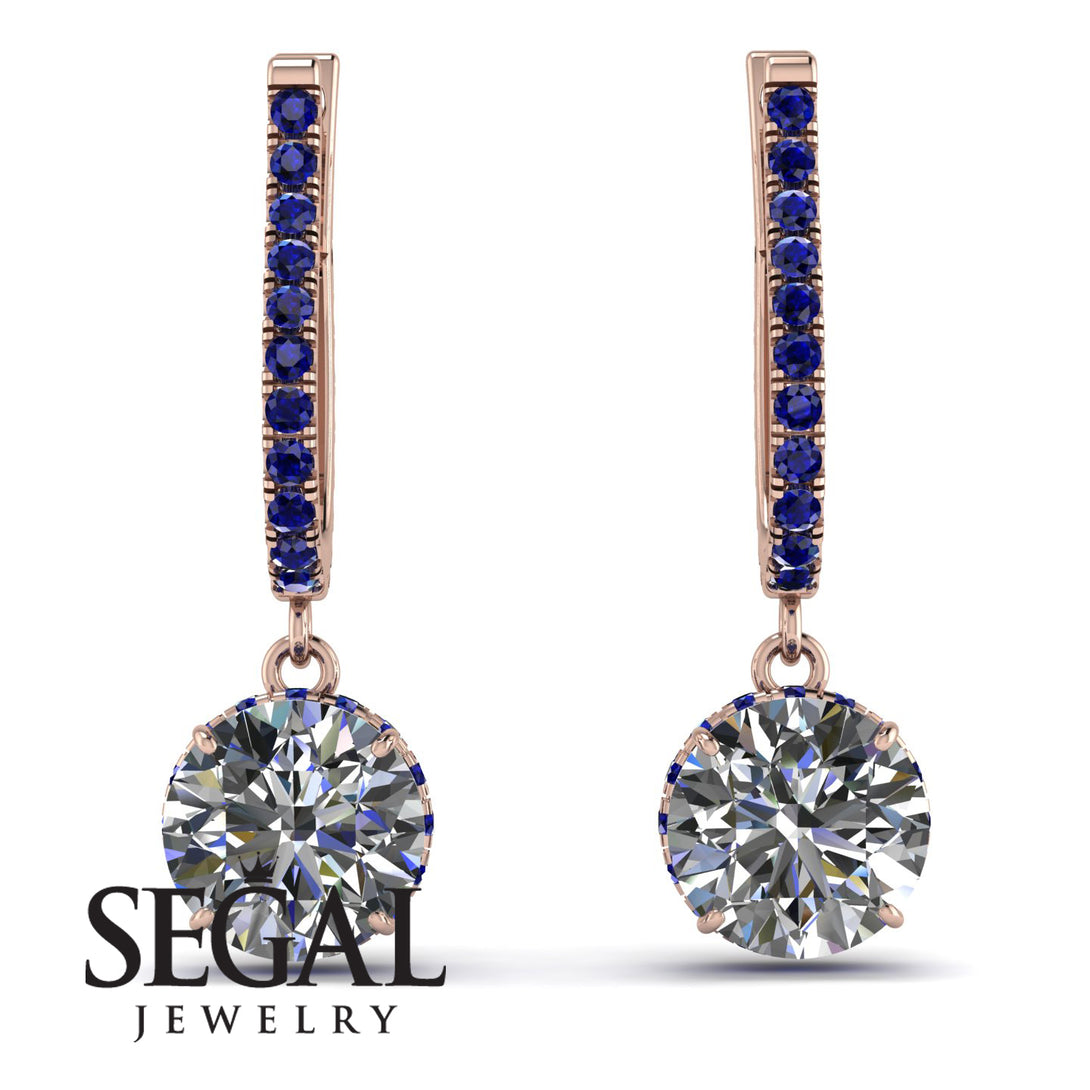 Diamond Dangle Earrings With Hidden Halo - Adaline No. 62