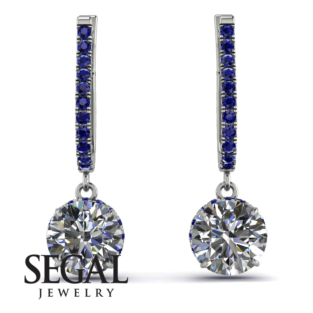 Diamond Dangle Earrings With Hidden Halo - Adaline No. 63