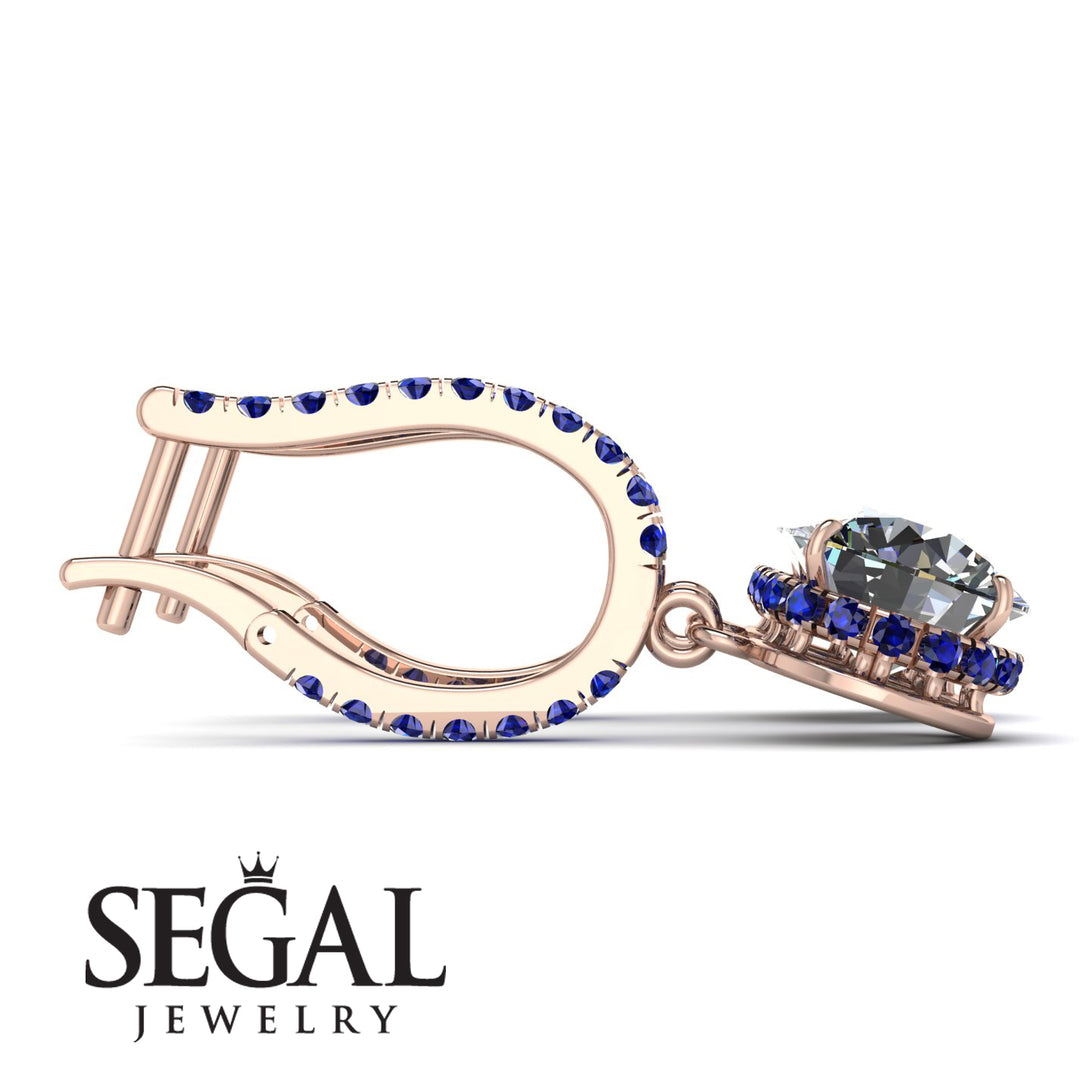 Diamond Dangle Earrings With Hidden Halo - Adaline No. 62