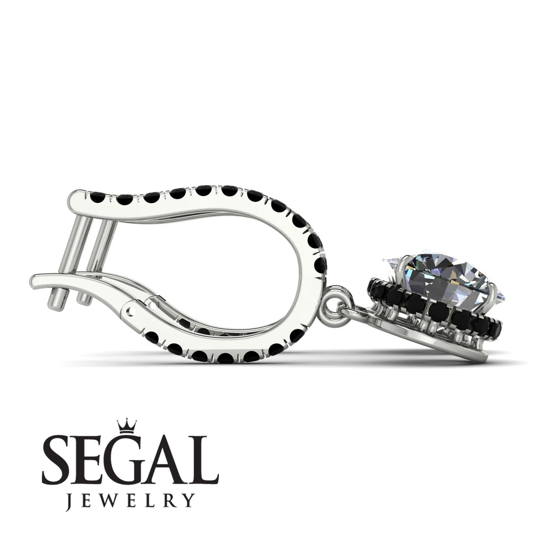 Diamond Dangle Earrings With Hidden Halo - Adaline No. 33