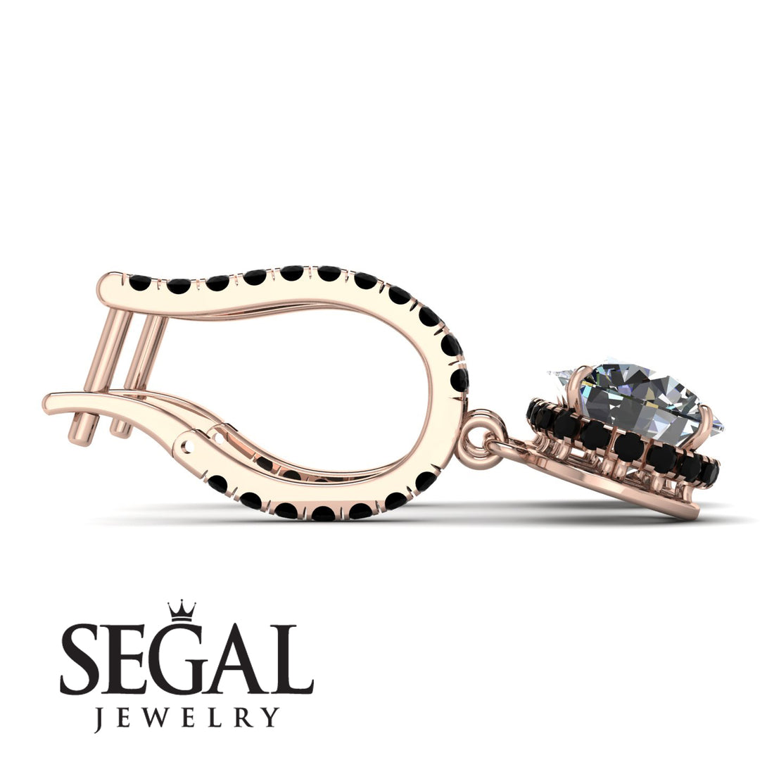 Diamond Dangle Earrings With Hidden Halo - Adaline No. 32