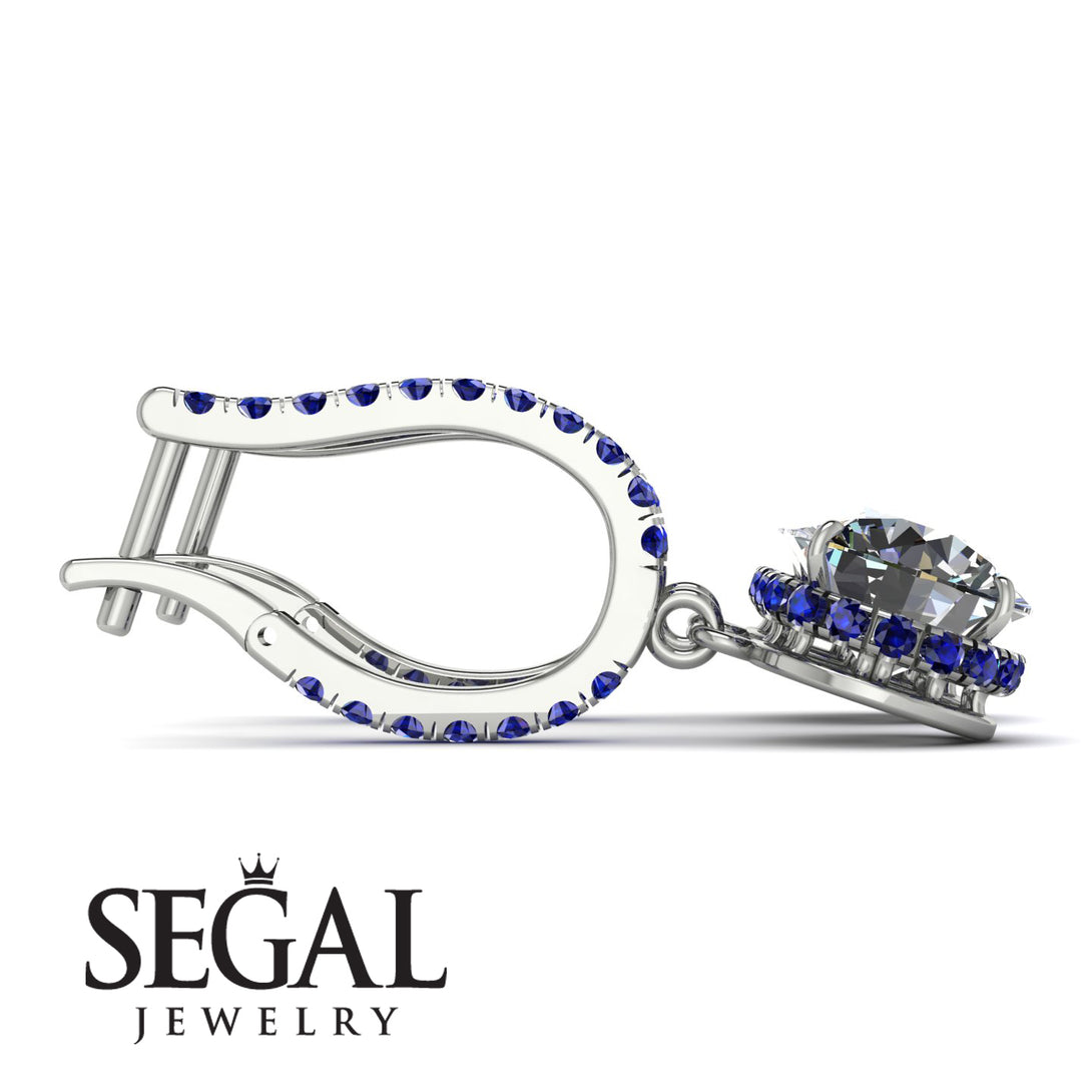 Diamond Dangle Earrings With Hidden Halo - Adaline No. 63