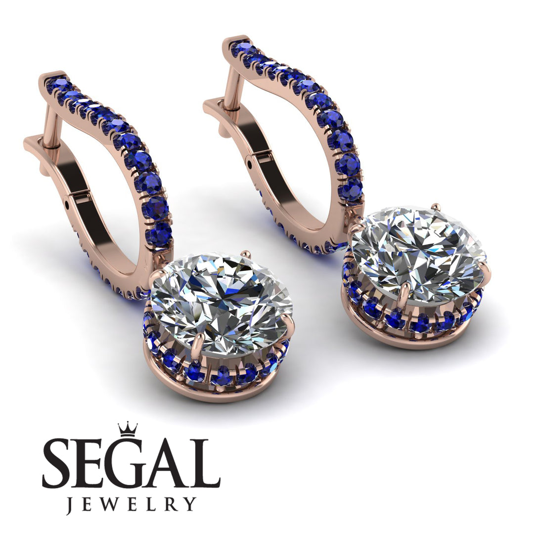 Diamond Dangle Earrings With Hidden Halo - Adaline No. 62