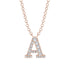 Diamond Gold Initial Necklace - A